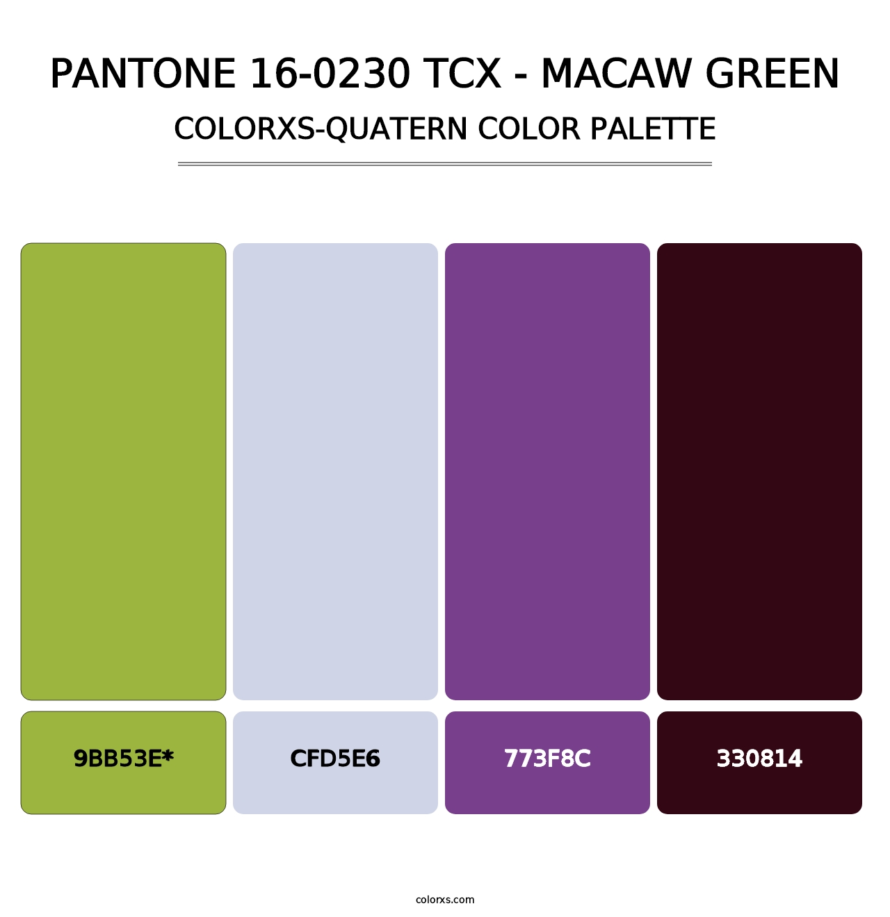 PANTONE 16-0230 TCX - Macaw Green - Colorxs Quatern Palette