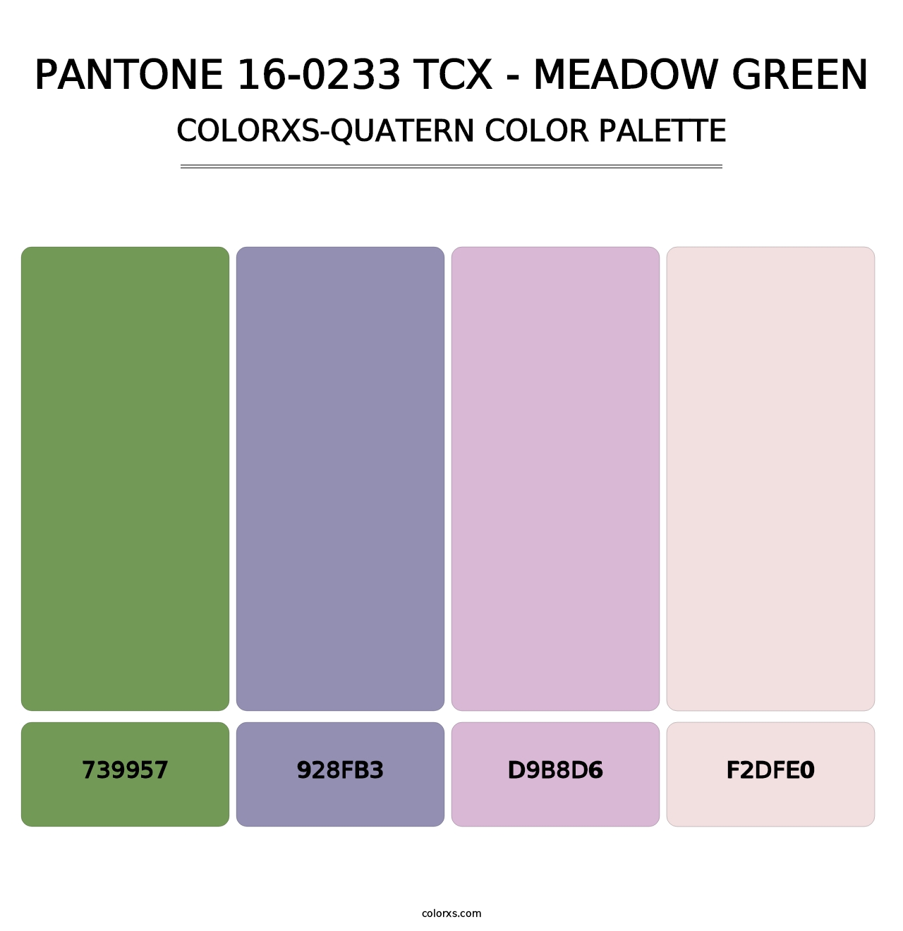 PANTONE 16-0233 TCX - Meadow Green - Colorxs Quatern Palette