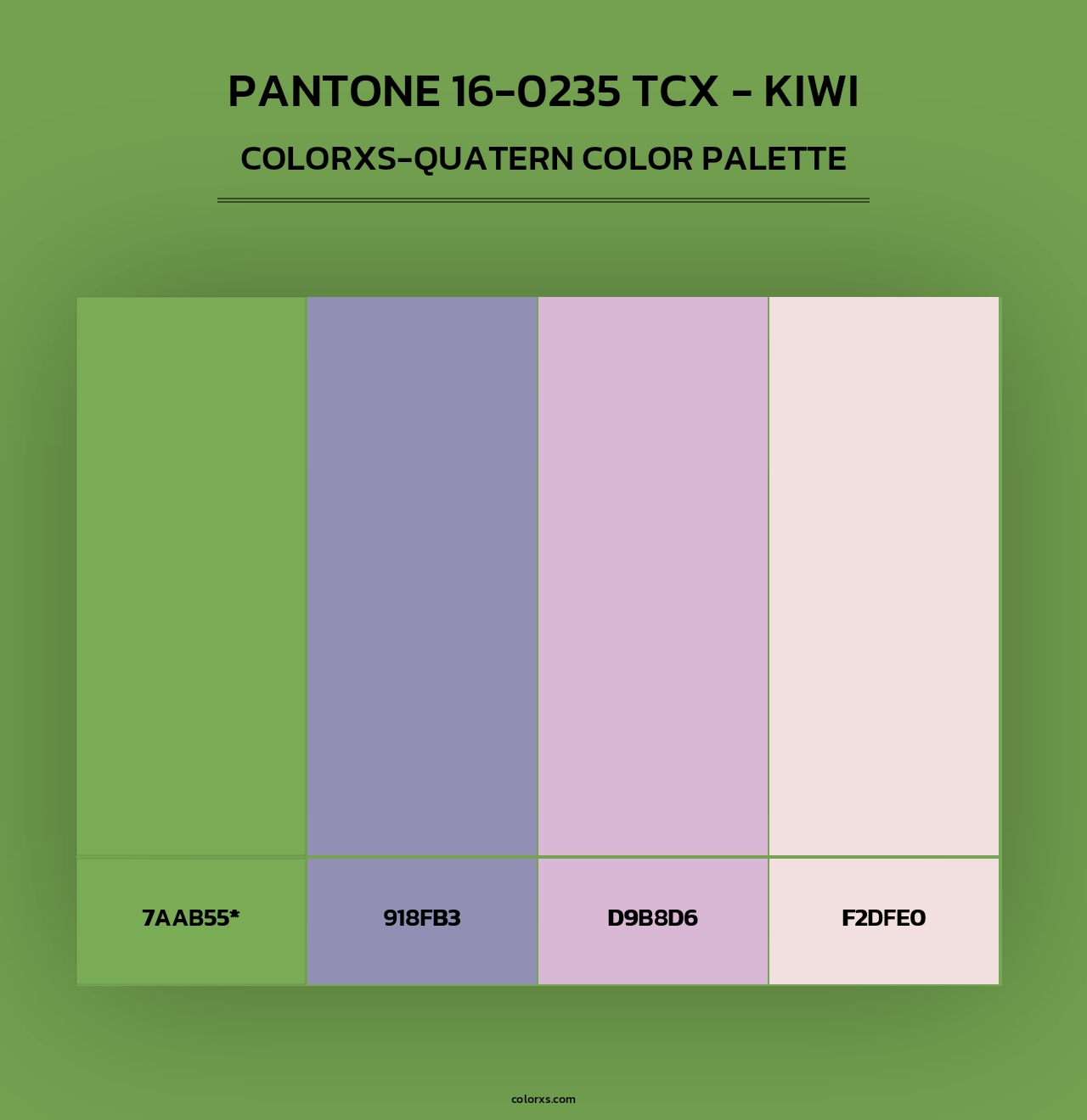 PANTONE 16-0235 TCX - Kiwi - Colorxs Quad Palette