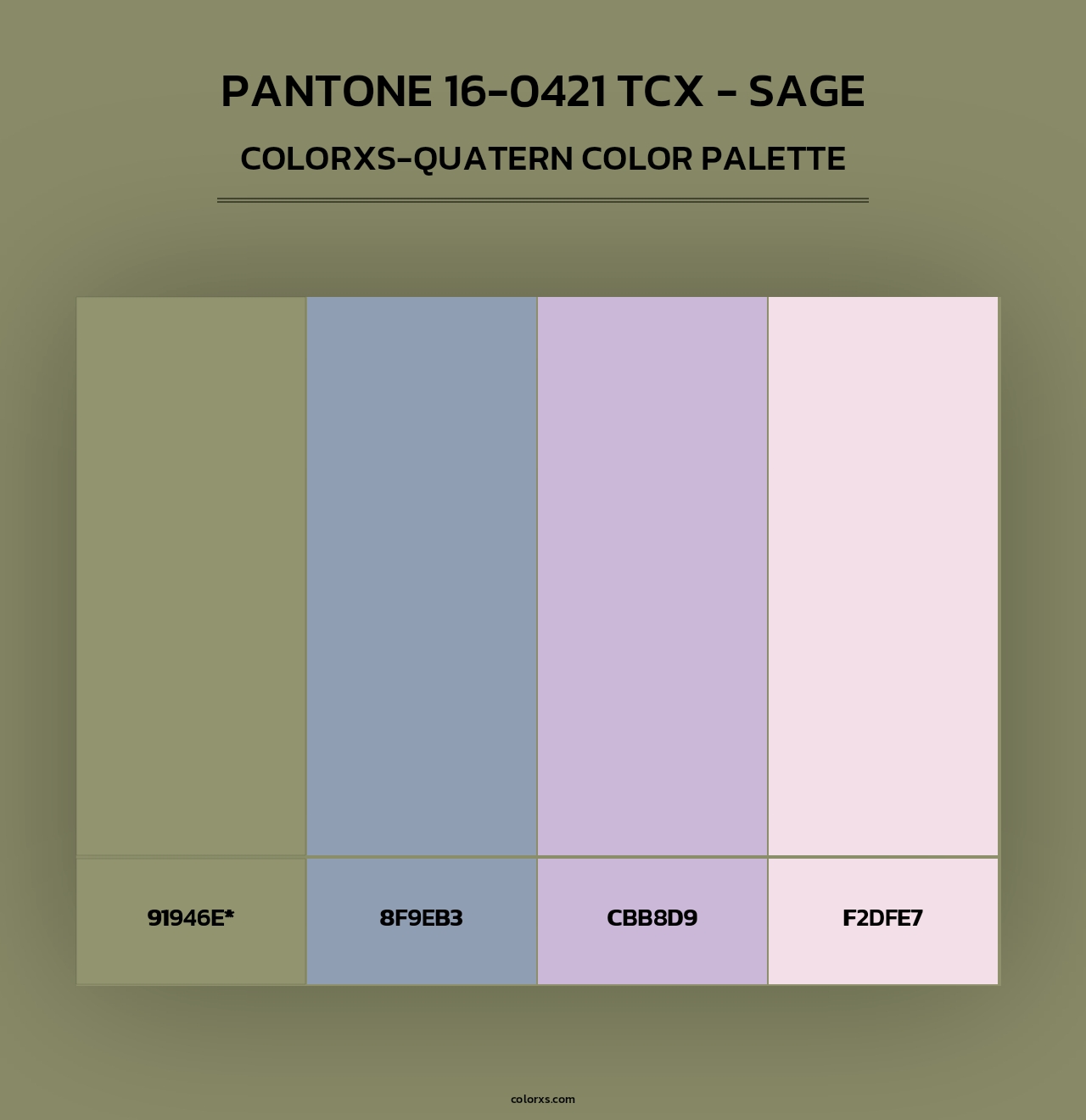 PANTONE 16-0421 TCX - Sage - Colorxs Quad Palette