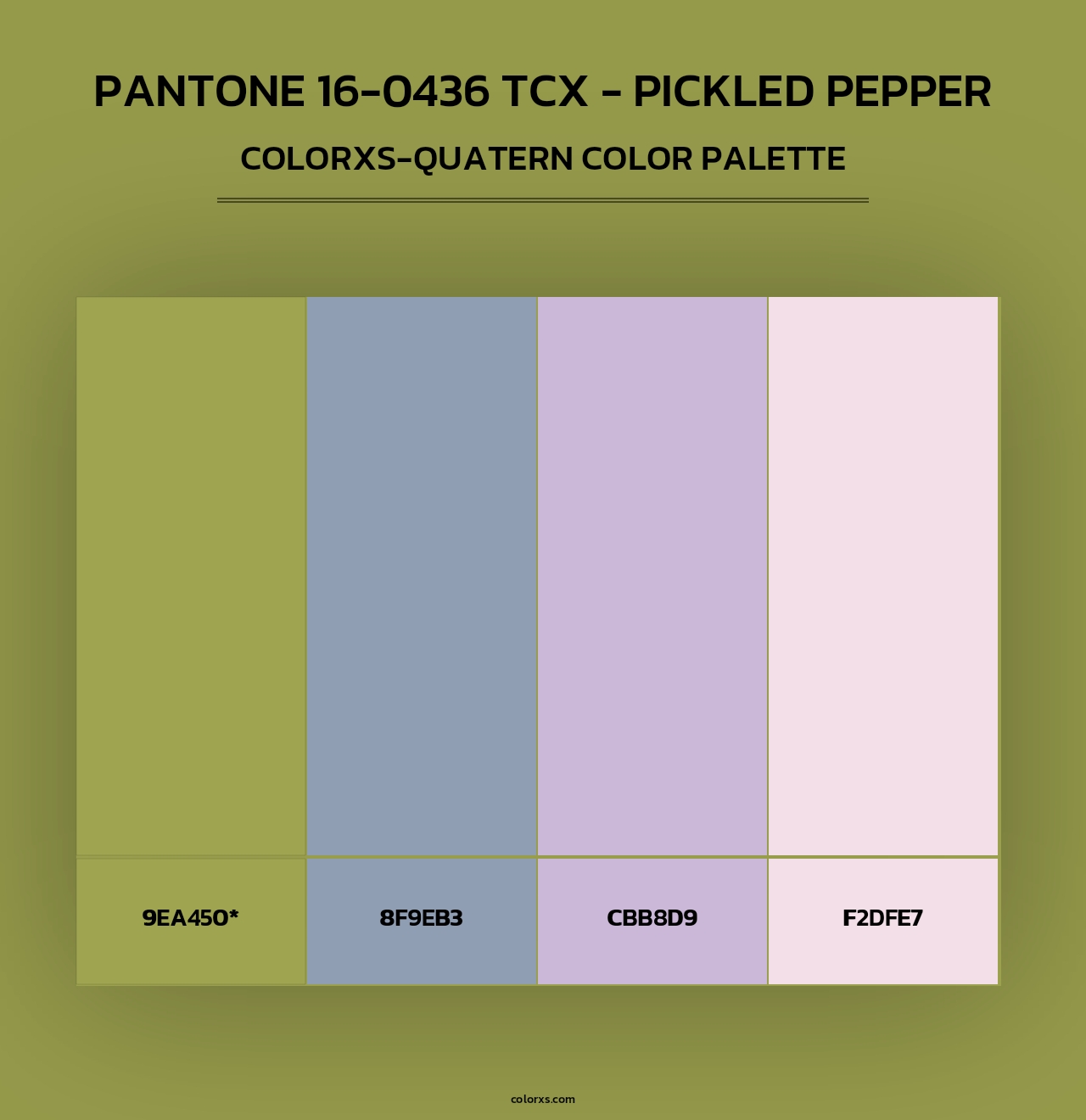 PANTONE 16-0436 TCX - Pickled Pepper - Colorxs Quad Palette
