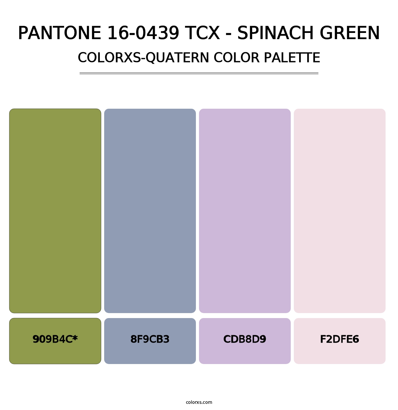 PANTONE 16-0439 TCX - Spinach Green - Colorxs Quatern Palette