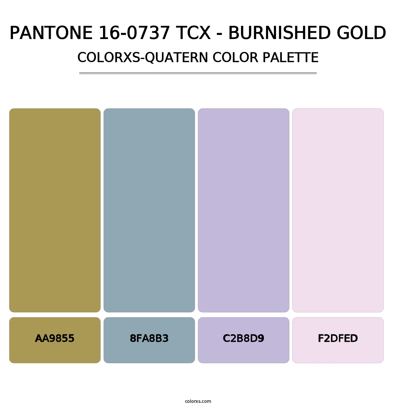 PANTONE 16-0737 TCX - Burnished Gold - Colorxs Quatern Palette