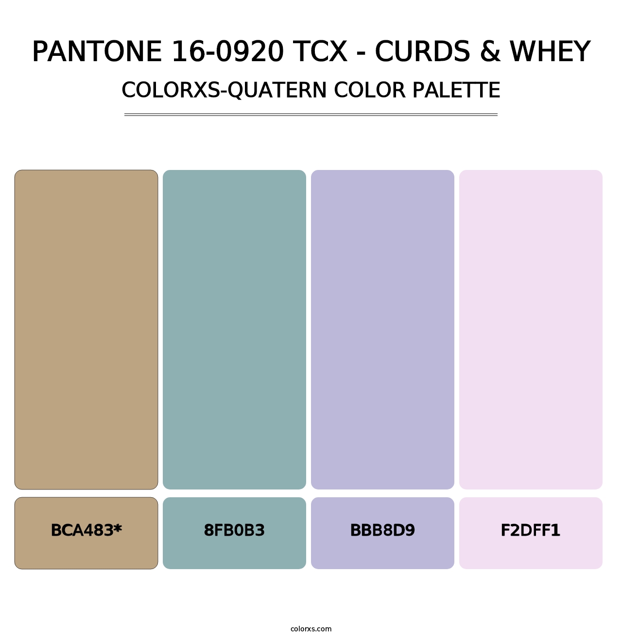 PANTONE 16-0920 TCX - Curds & Whey - Colorxs Quatern Palette
