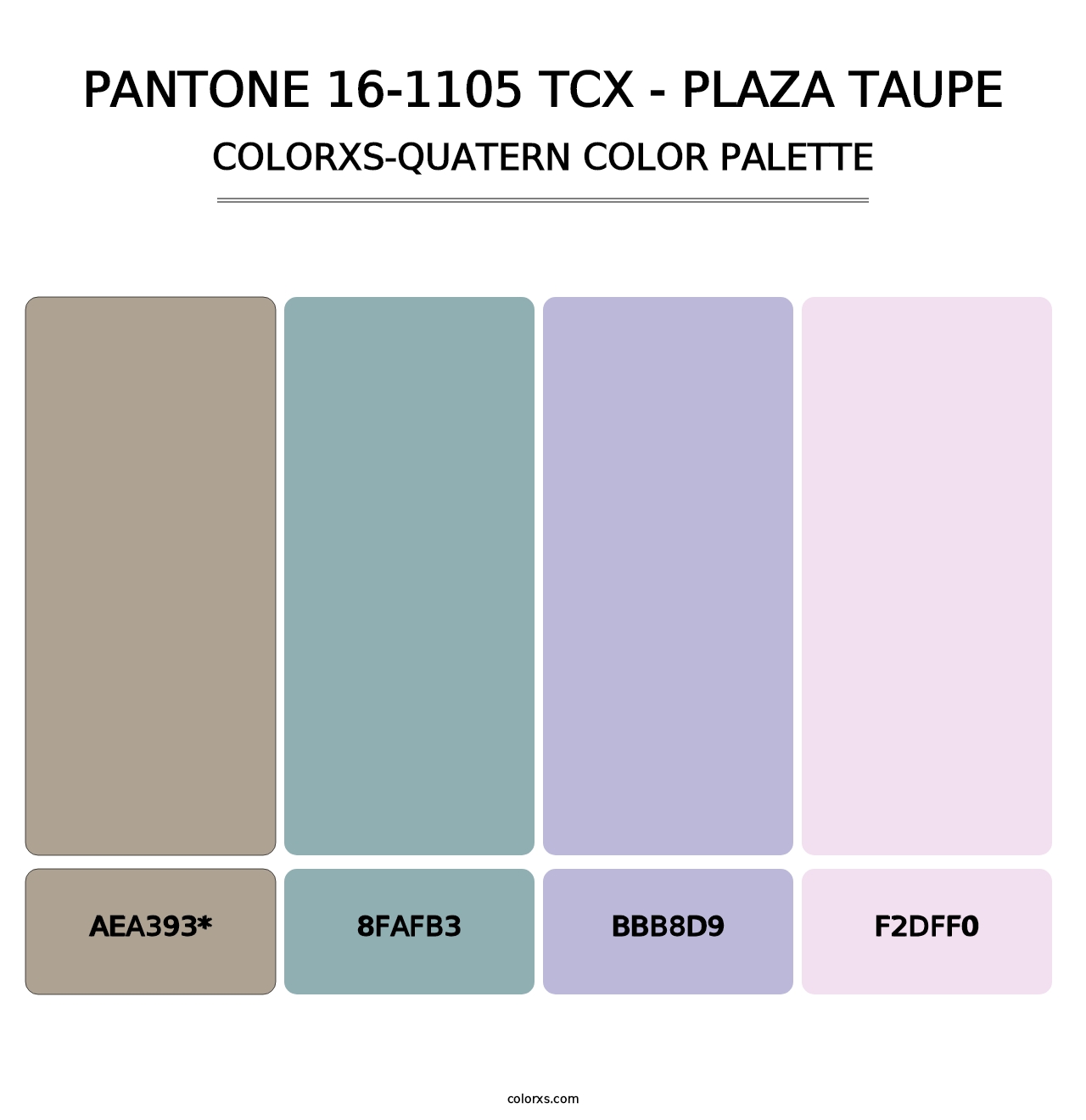 PANTONE 16-1105 TCX - Plaza Taupe - Colorxs Quatern Palette
