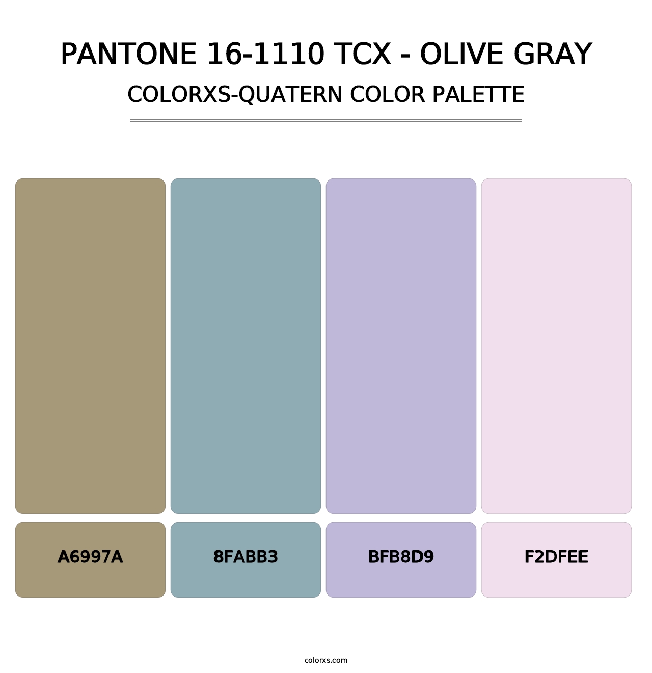 PANTONE 16-1110 TCX - Olive Gray - Colorxs Quatern Palette