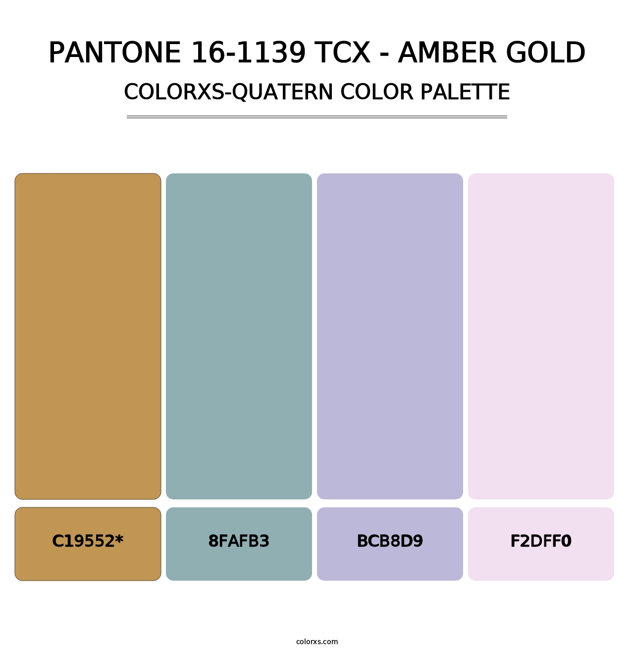 PANTONE 16-1139 TCX - Amber Gold - Colorxs Quatern Palette