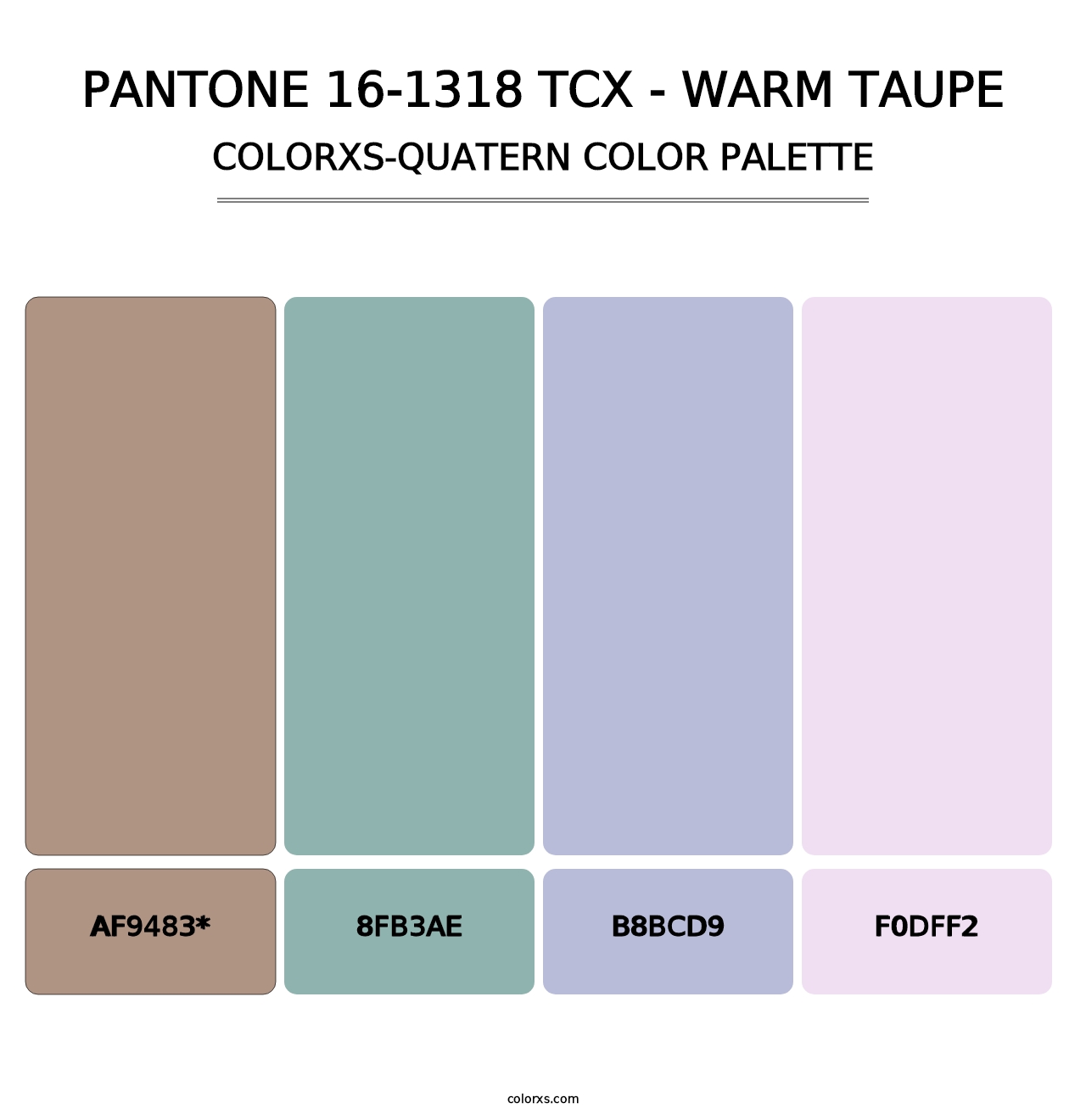 PANTONE 16-1318 TCX - Warm Taupe - Colorxs Quatern Palette