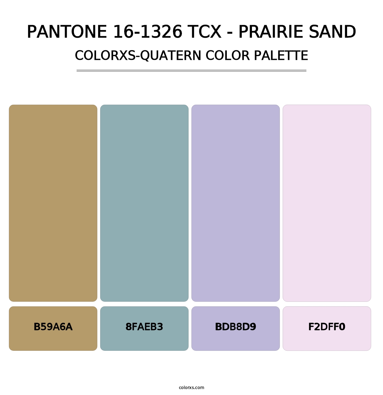 PANTONE 16-1326 TCX - Prairie Sand - Colorxs Quatern Palette