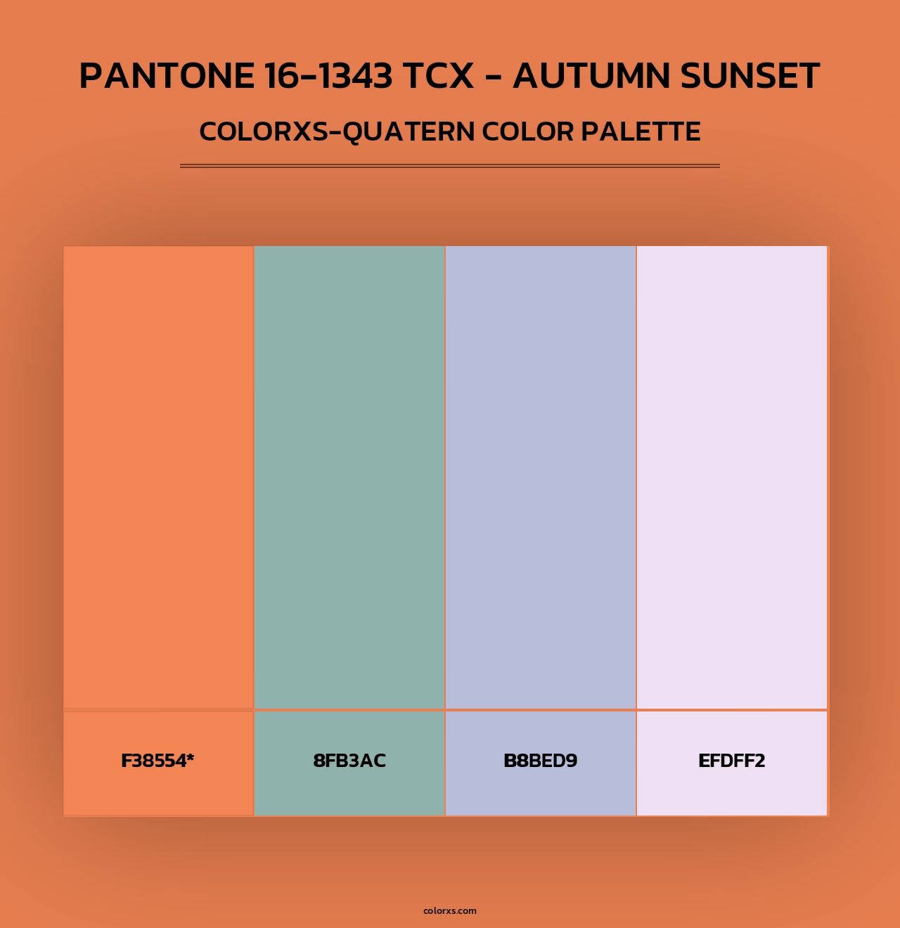 PANTONE 16-1343 TCX - Autumn Sunset - Colorxs Quad Palette