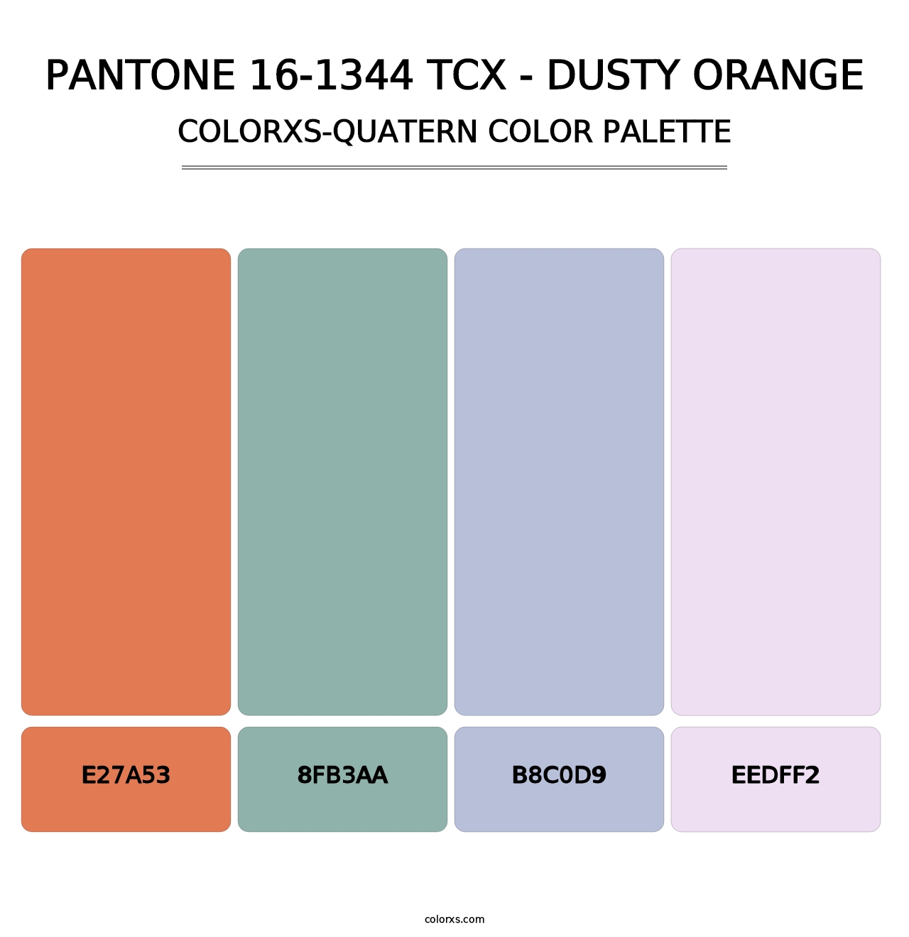 PANTONE 16-1344 TCX - Dusty Orange - Colorxs Quatern Palette