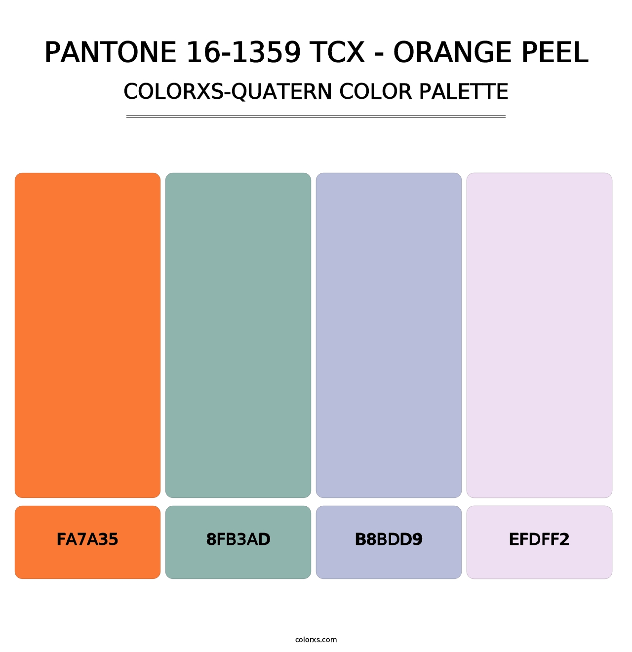 PANTONE 16-1359 TCX - Orange Peel - Colorxs Quatern Palette