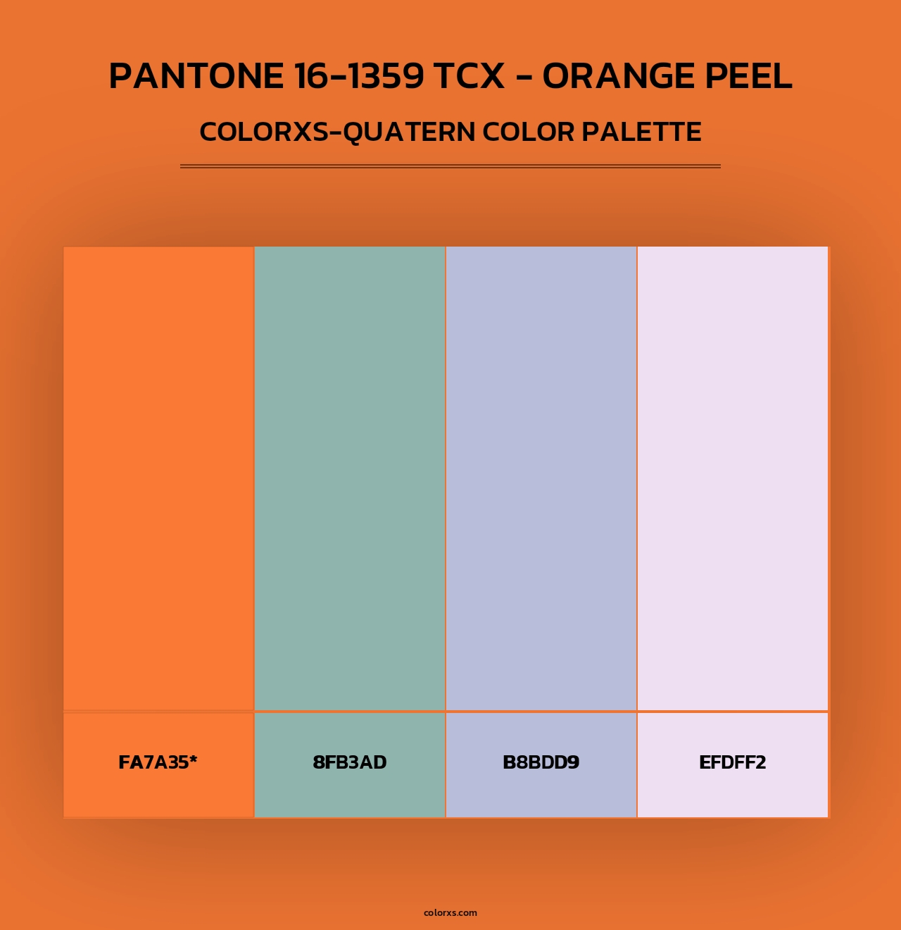 PANTONE 16-1359 TCX - Orange Peel - Colorxs Quad Palette