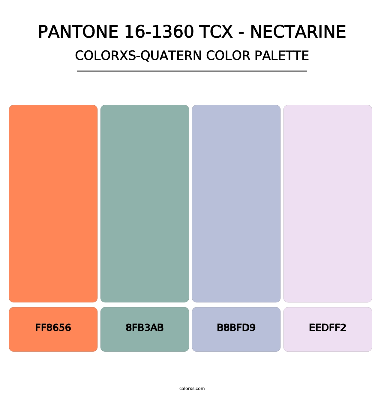 PANTONE 16-1360 TCX - Nectarine - Colorxs Quatern Palette