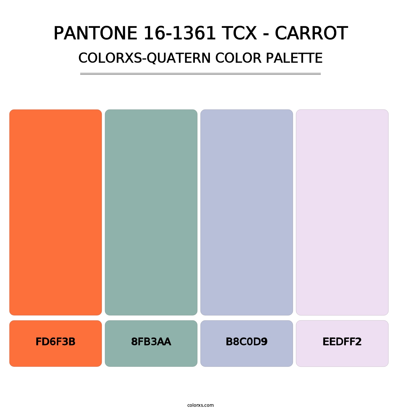 PANTONE 16-1361 TCX - Carrot - Colorxs Quatern Palette