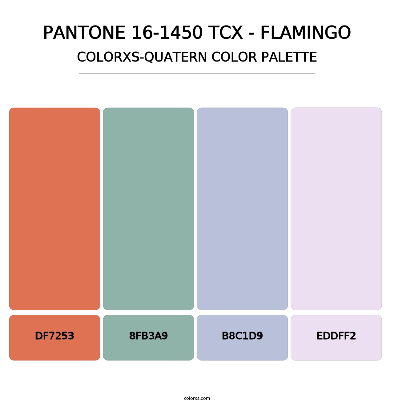 PANTONE 16-1450 TCX - Flamingo - Colorxs Quatern Palette