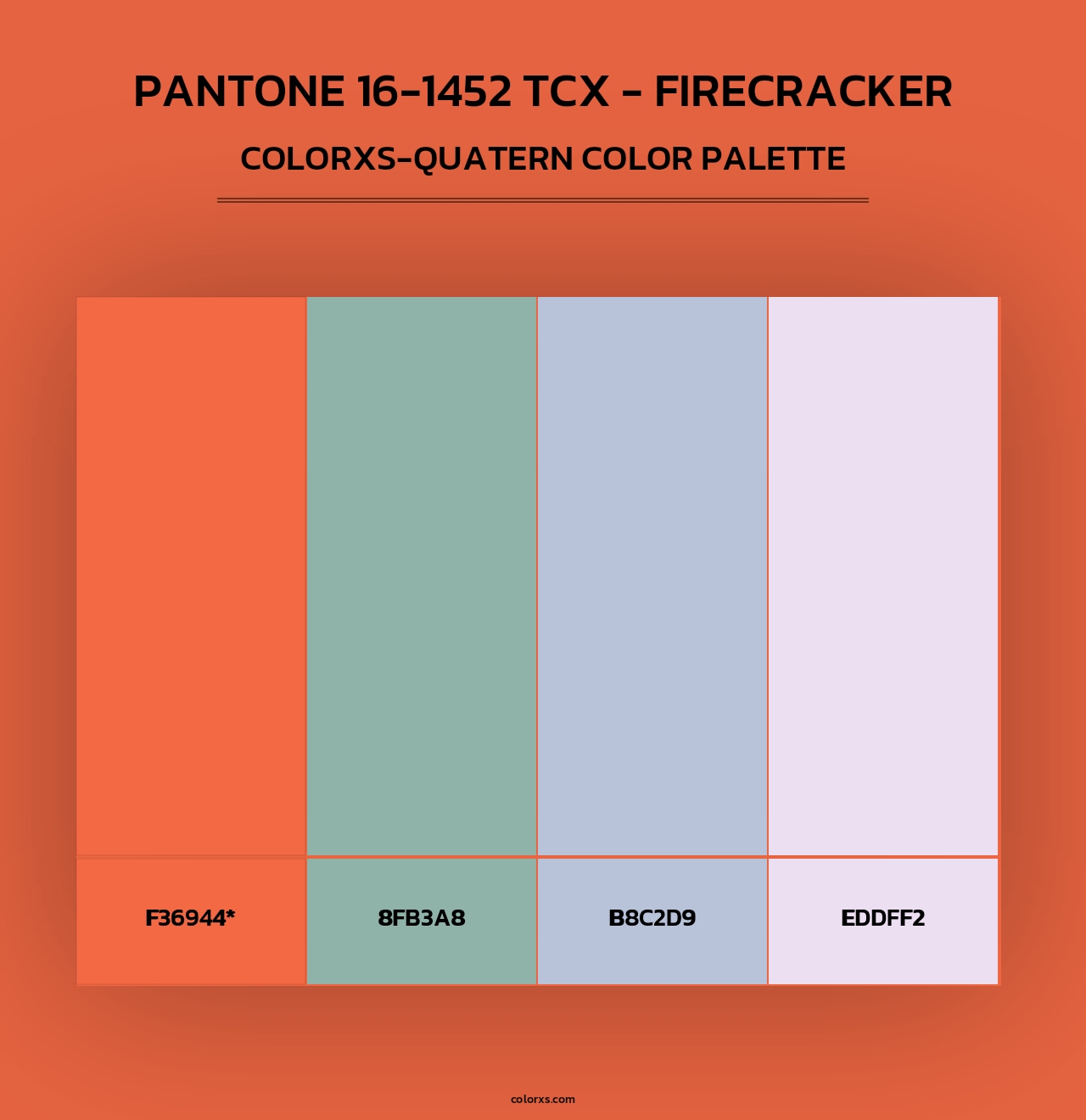 PANTONE 16-1452 TCX - Firecracker - Colorxs Quad Palette