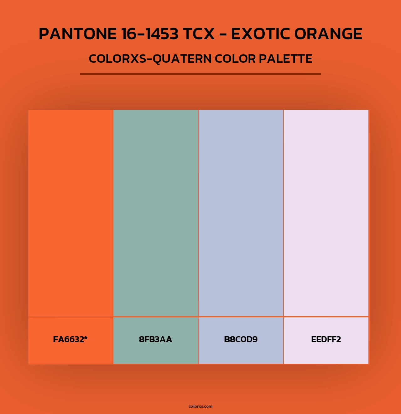 PANTONE 16-1453 TCX - Exotic Orange - Colorxs Quad Palette