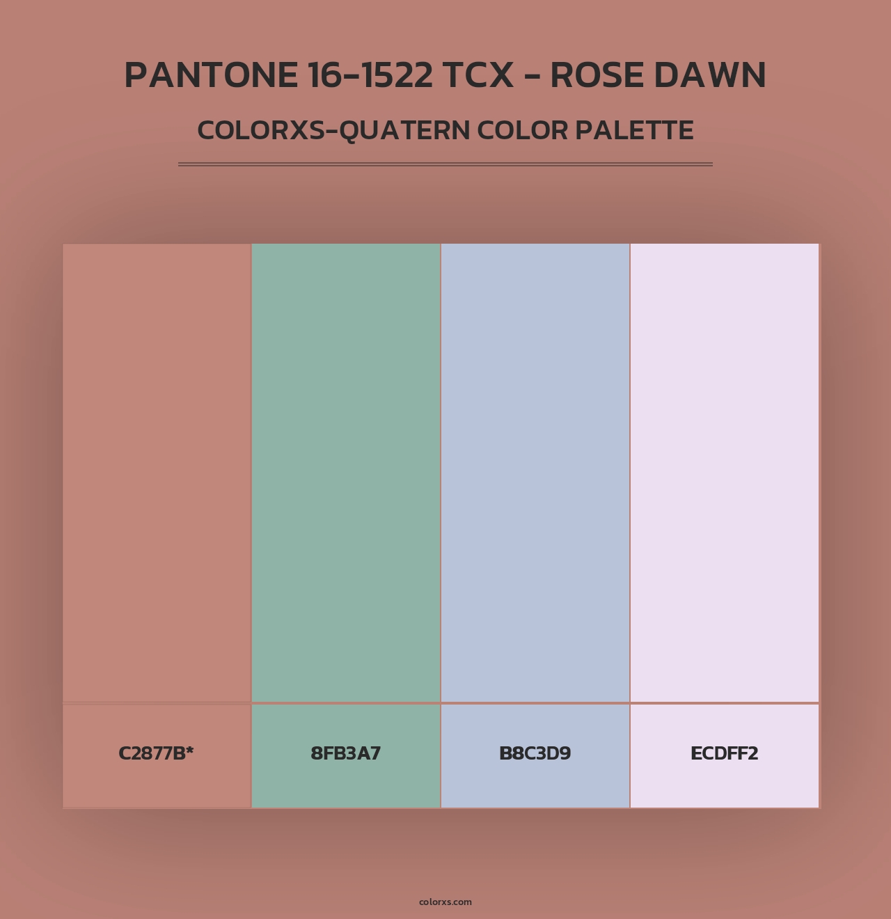 PANTONE 16-1522 TCX - Rose Dawn - Colorxs Quad Palette