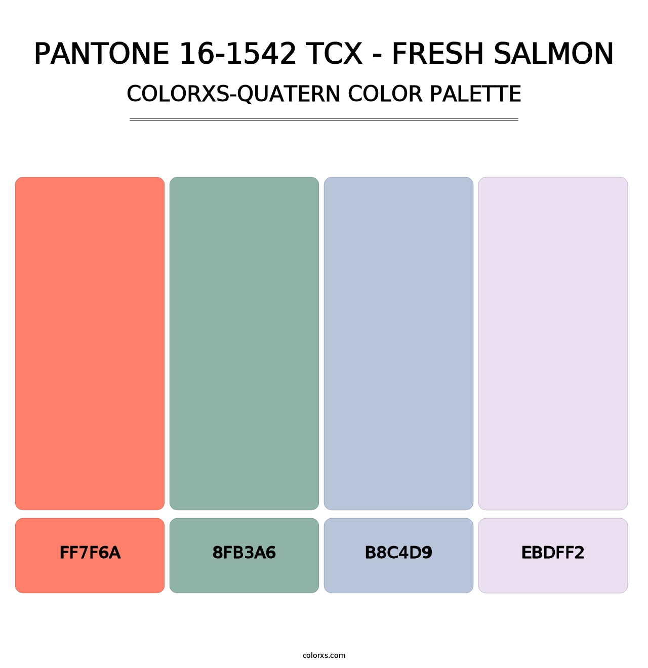 PANTONE 16-1542 TCX - Fresh Salmon - Colorxs Quatern Palette