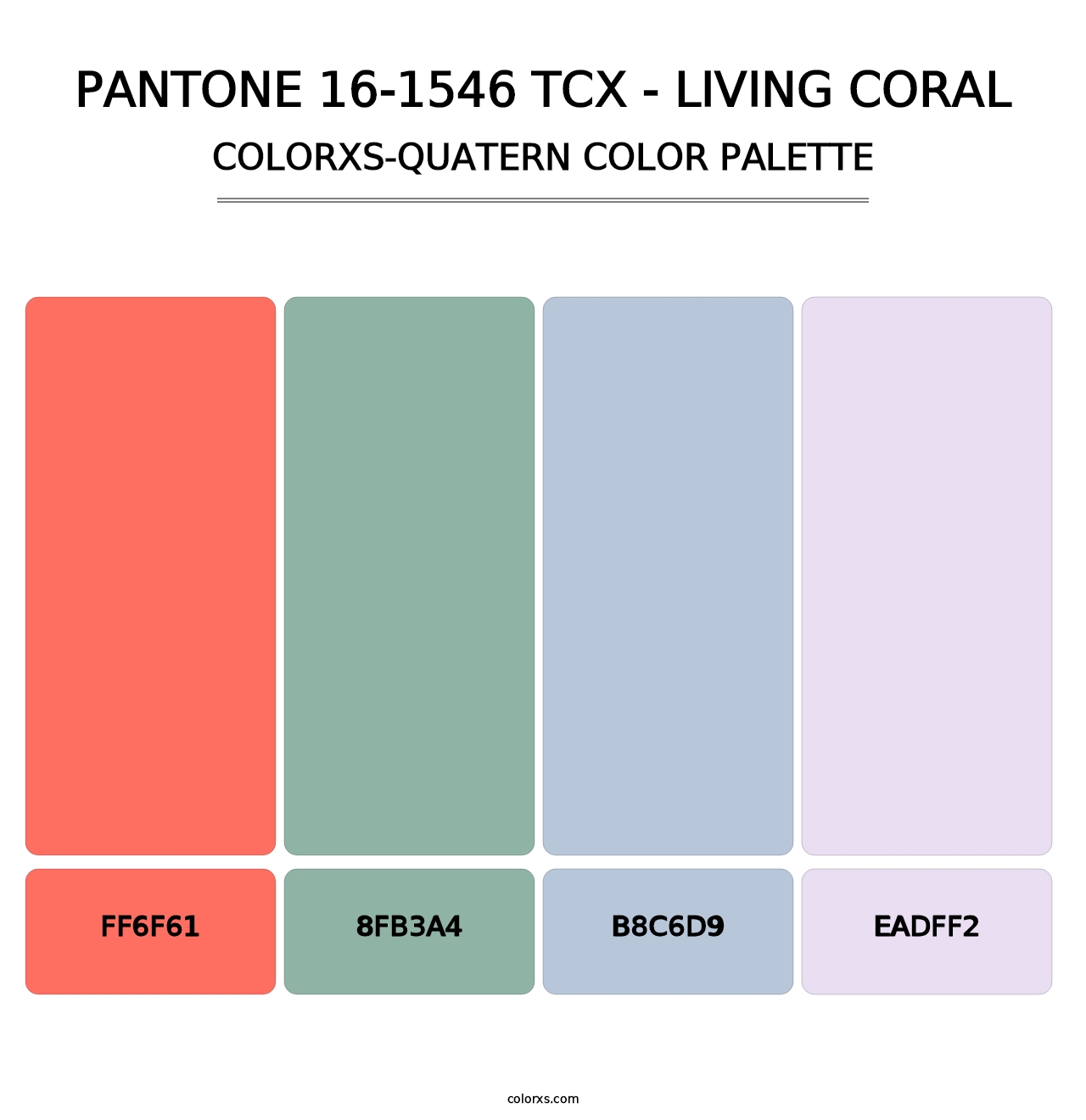 PANTONE 16-1546 TCX - Living Coral - Colorxs Quatern Palette