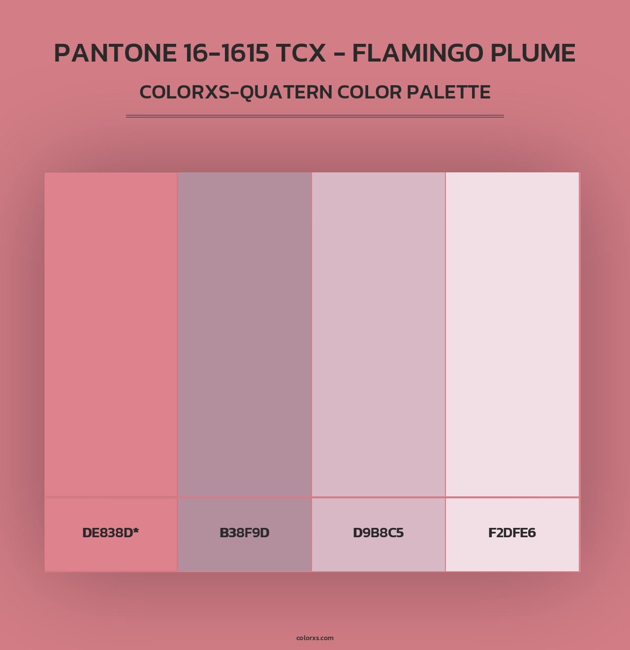PANTONE 16-1615 TCX - Flamingo Plume - Colorxs Quad Palette