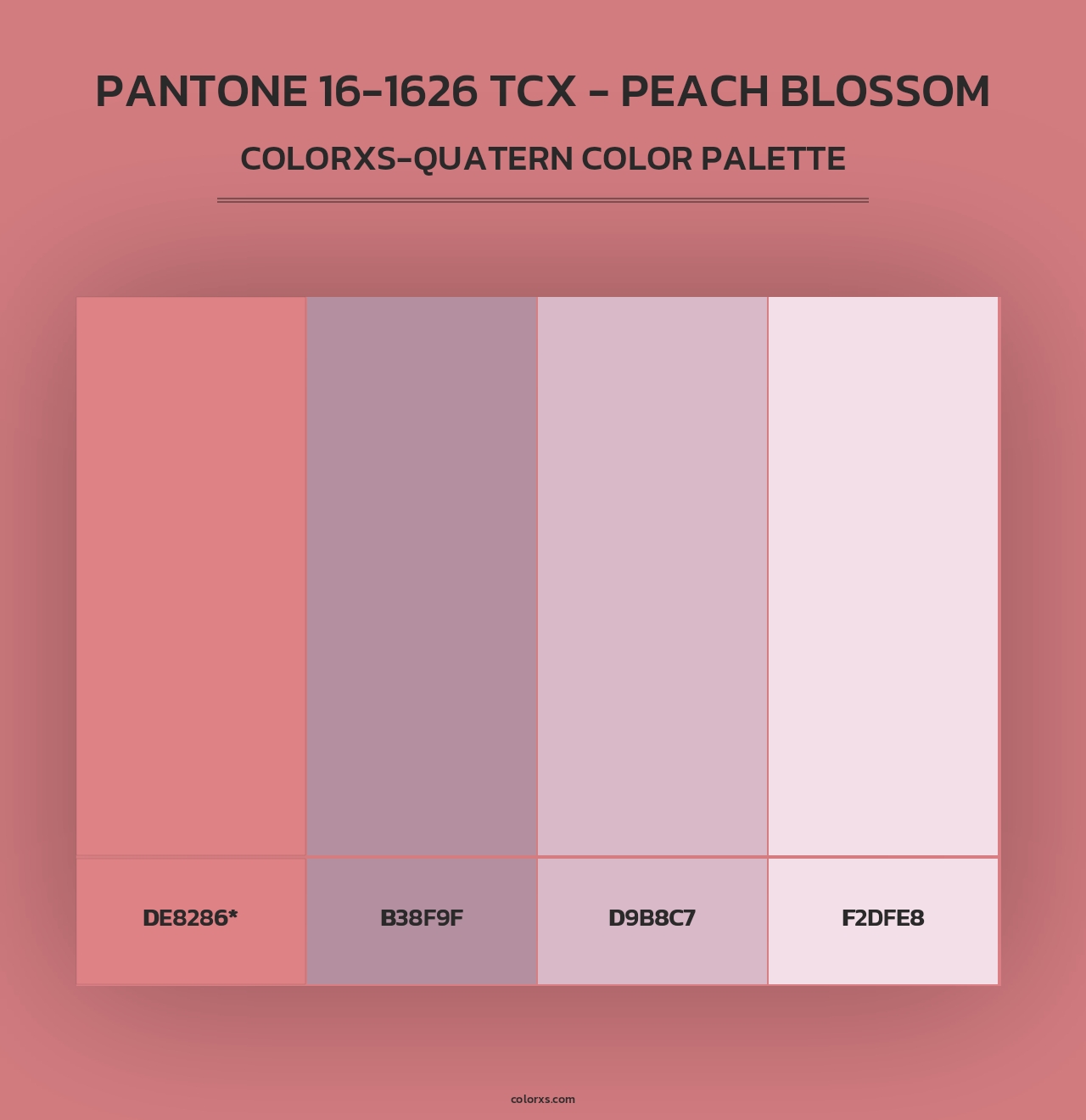 PANTONE 16-1626 TCX - Peach Blossom - Colorxs Quad Palette