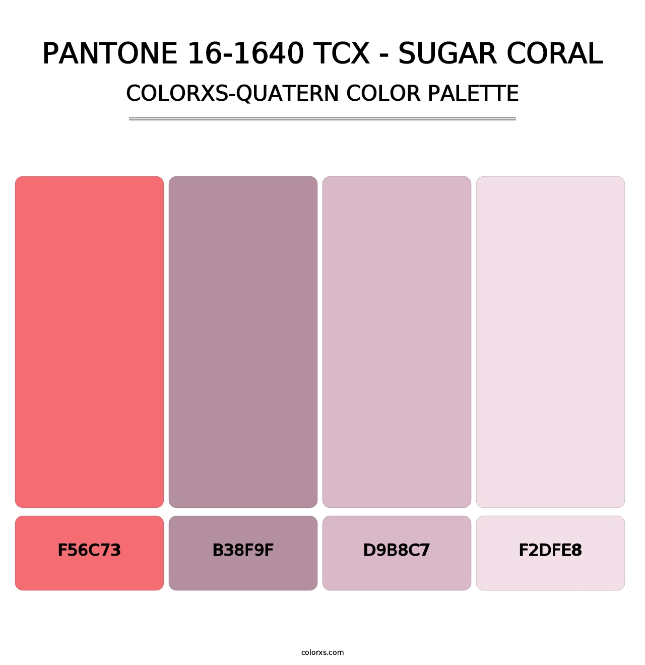 PANTONE 16-1640 TCX - Sugar Coral - Colorxs Quatern Palette