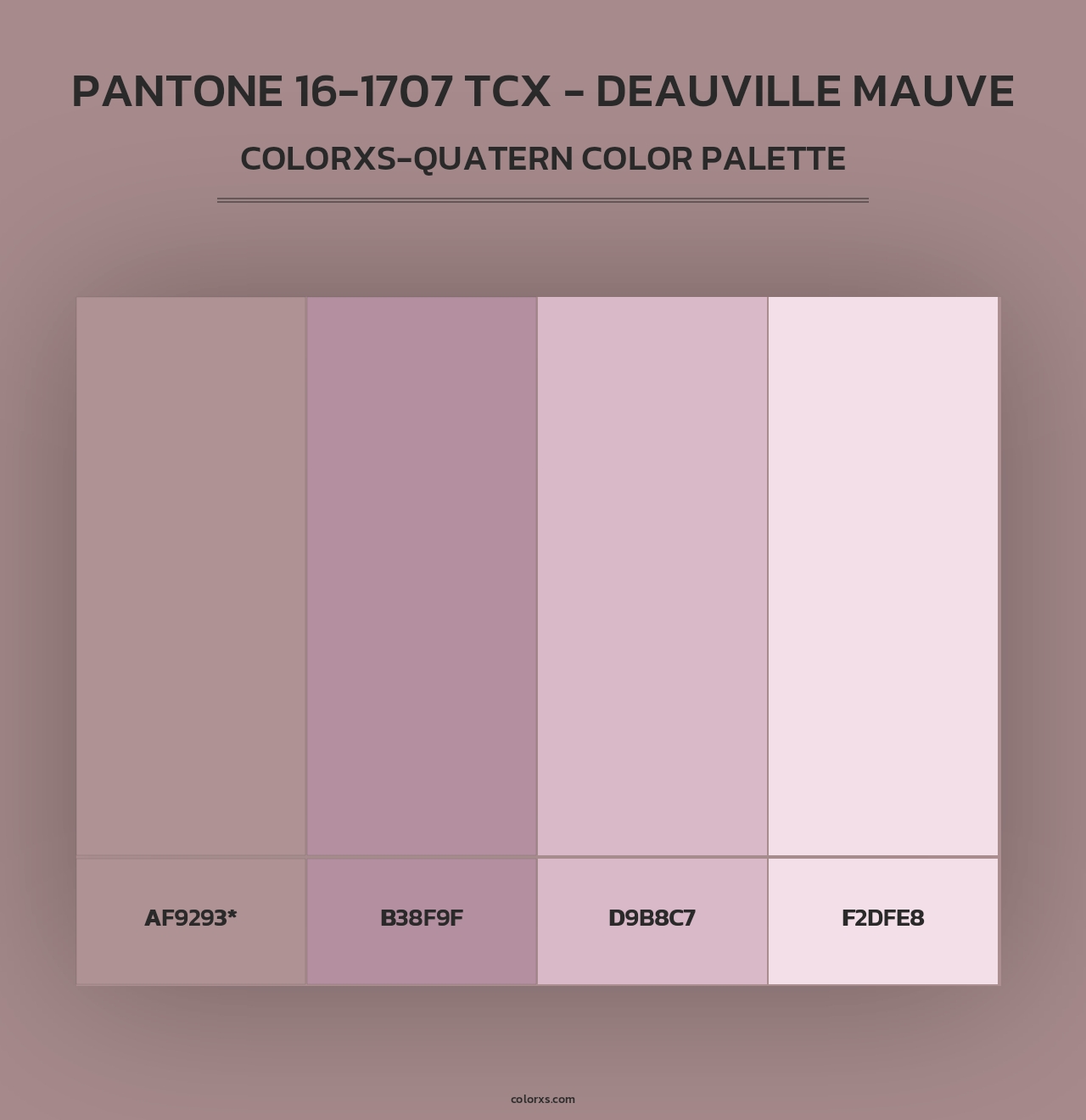 PANTONE 16-1707 TCX - Deauville Mauve - Colorxs Quad Palette