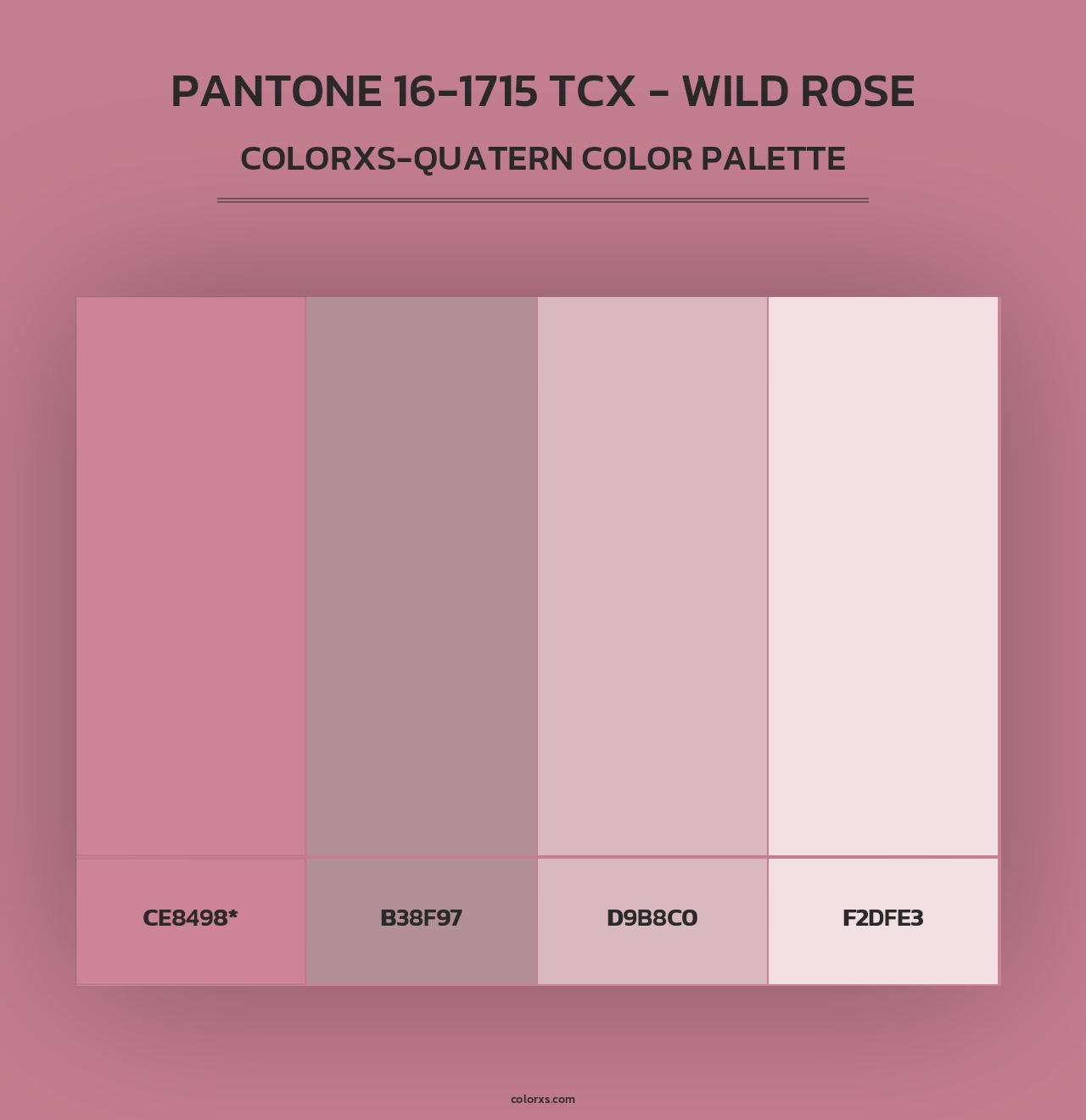 PANTONE 16-1715 TCX - Wild Rose - Colorxs Quad Palette
