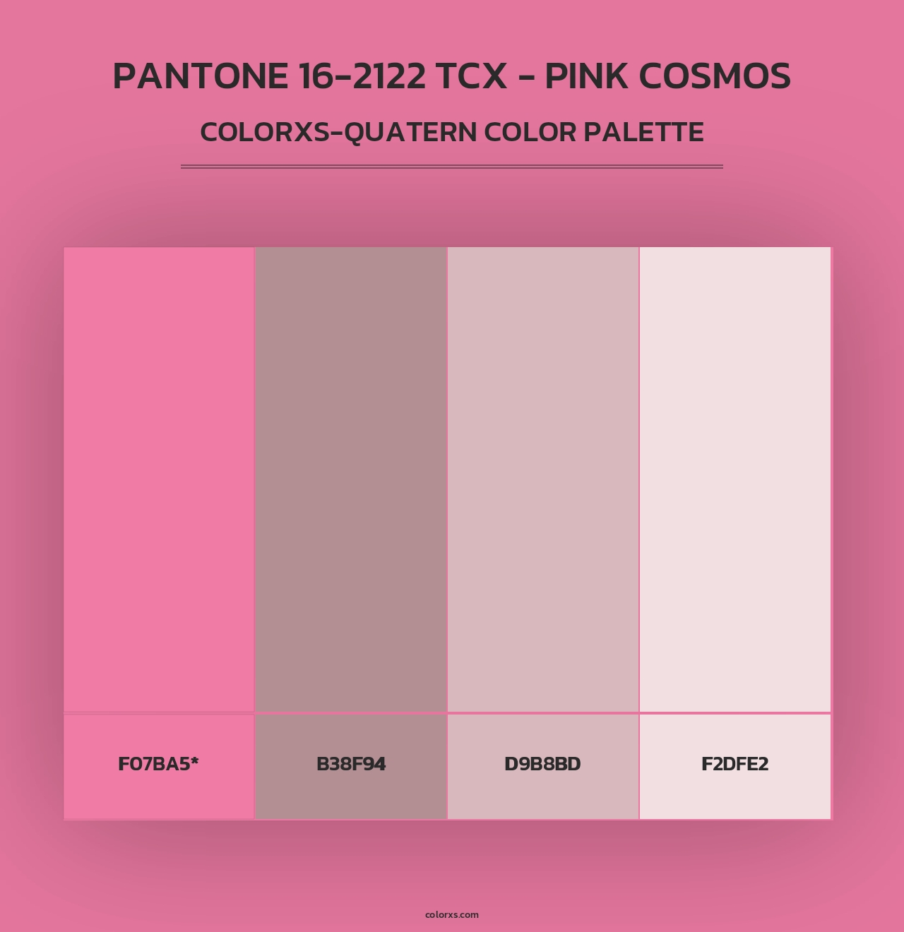 PANTONE 16-2122 TCX - Pink Cosmos - Colorxs Quad Palette