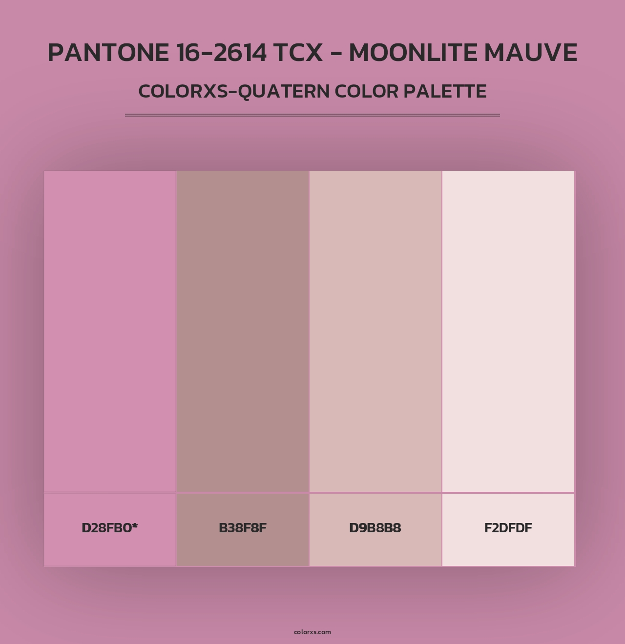 PANTONE 16-2614 TCX - Moonlite Mauve - Colorxs Quad Palette