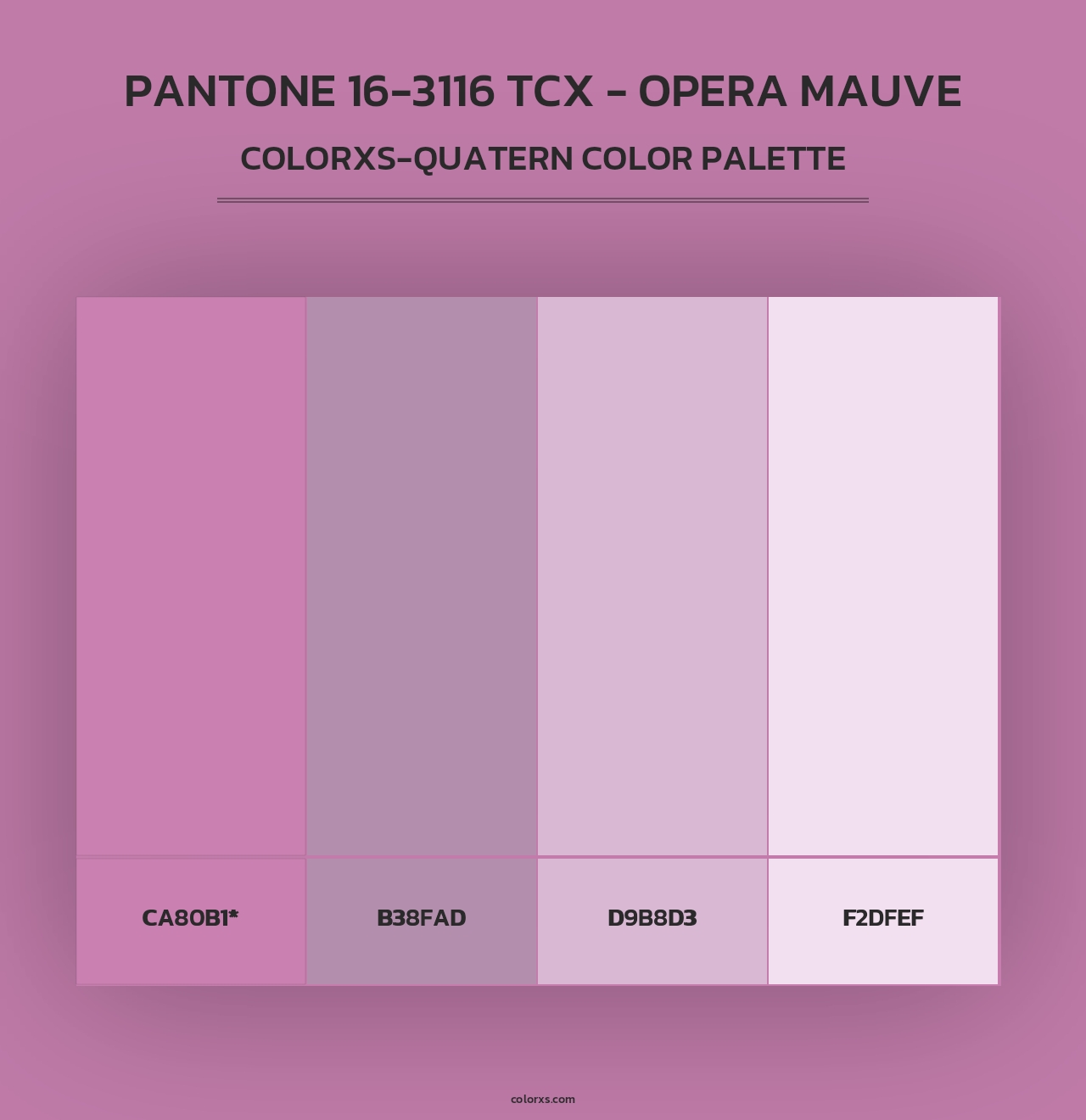 PANTONE 16-3116 TCX - Opera Mauve - Colorxs Quad Palette