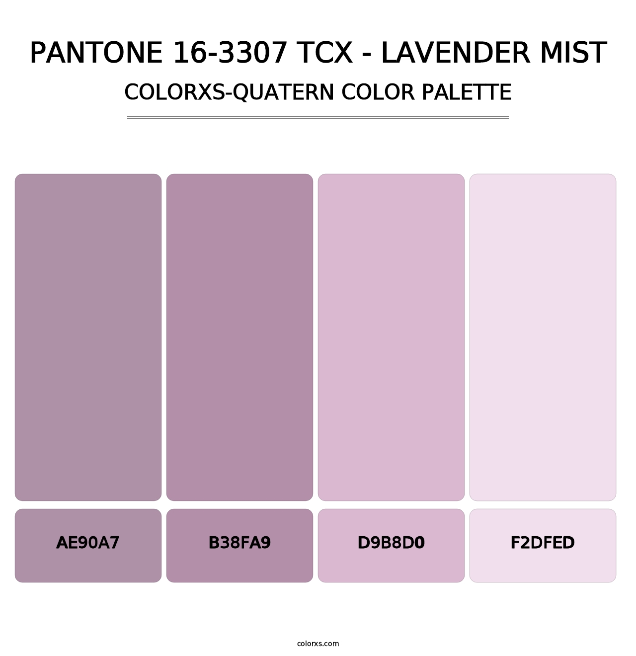 PANTONE 16-3307 TCX - Lavender Mist - Colorxs Quatern Palette