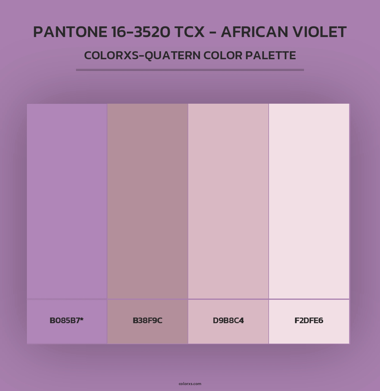 PANTONE 16-3520 TCX - African Violet - Colorxs Quad Palette