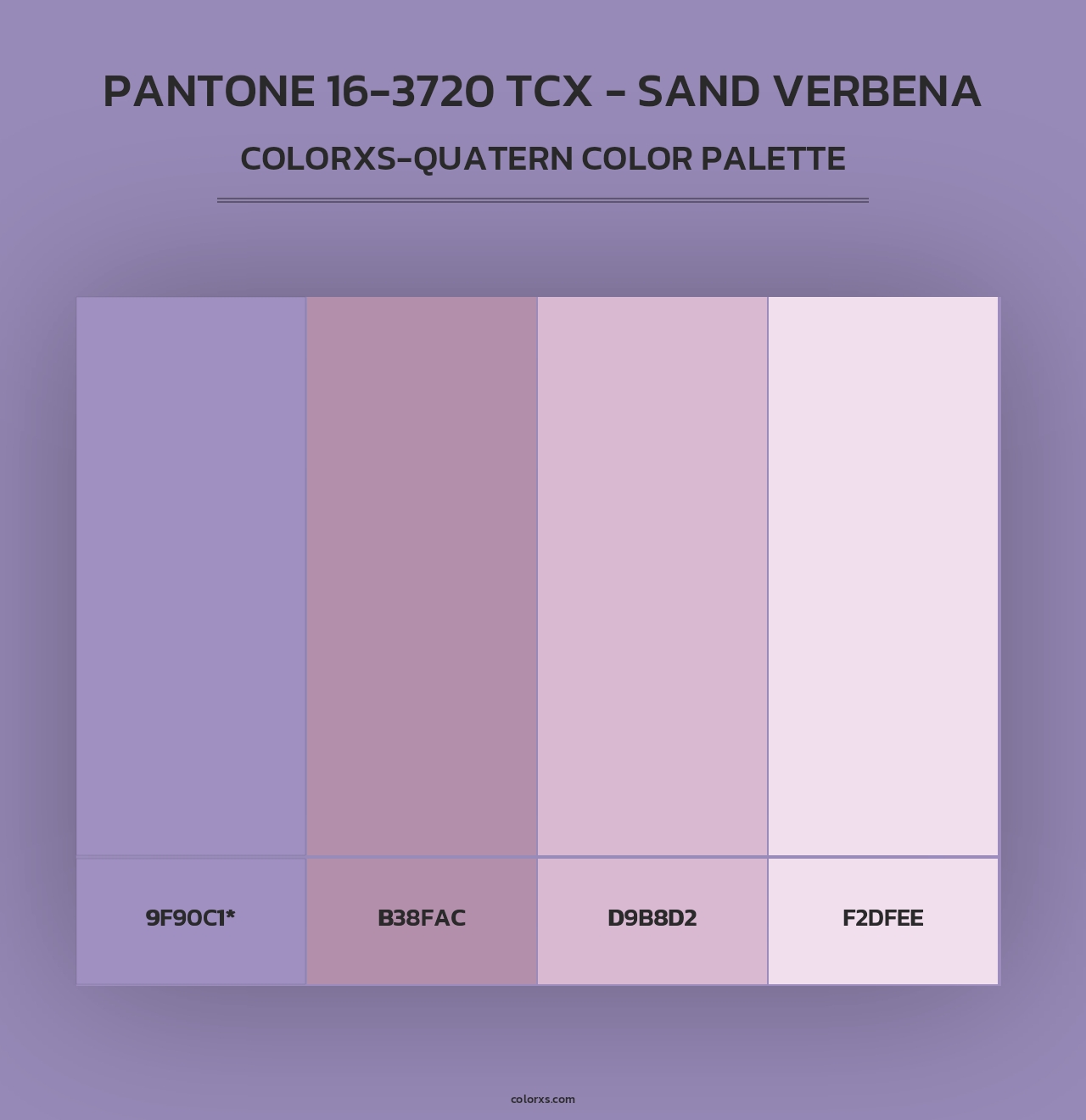 PANTONE 16-3720 TCX - Sand Verbena - Colorxs Quad Palette