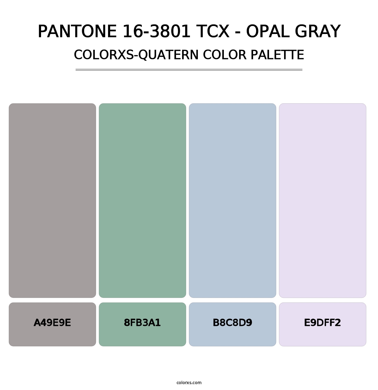 PANTONE 16-3801 TCX - Opal Gray - Colorxs Quatern Palette