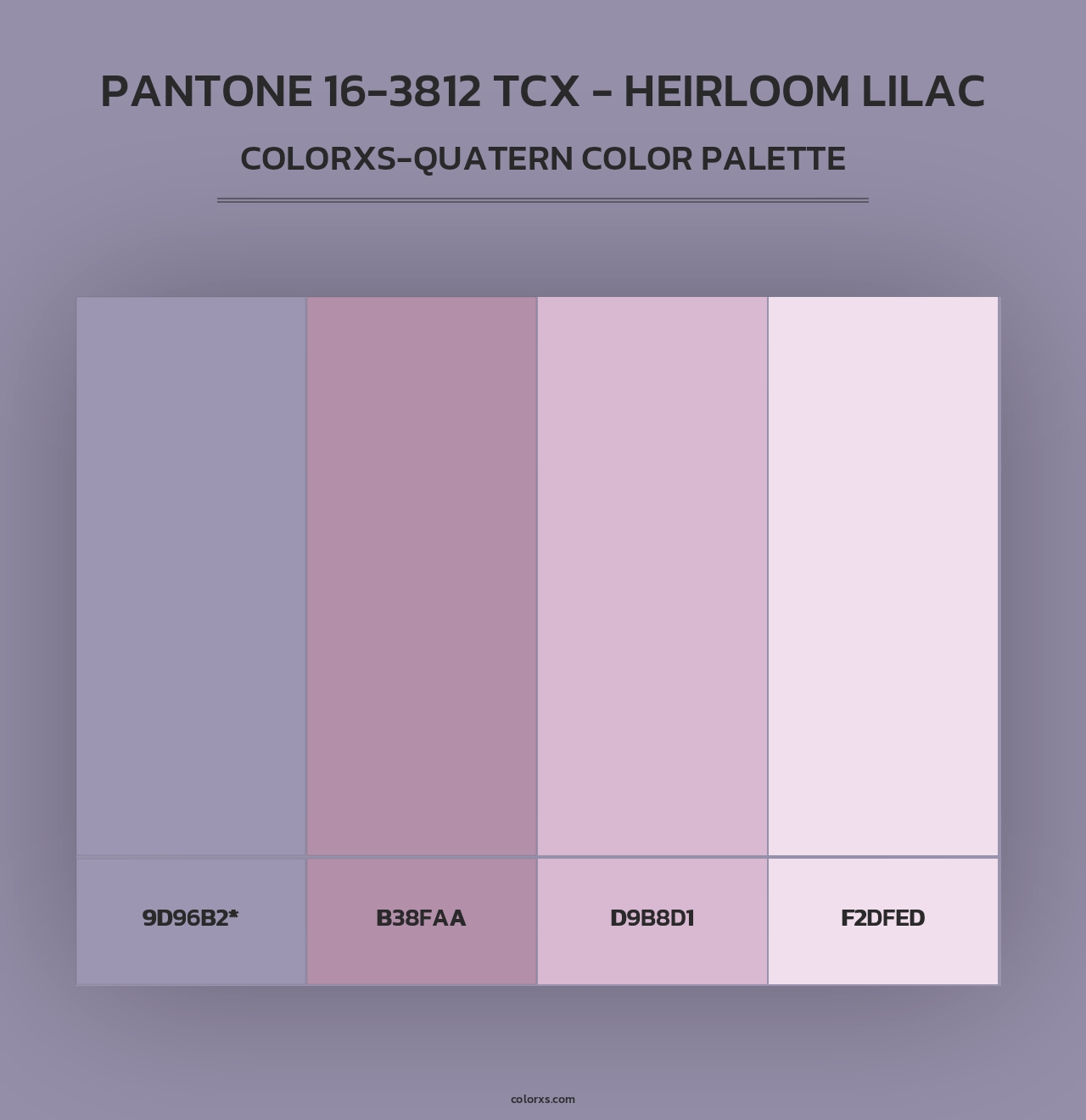 PANTONE 16-3812 TCX - Heirloom Lilac - Colorxs Quad Palette
