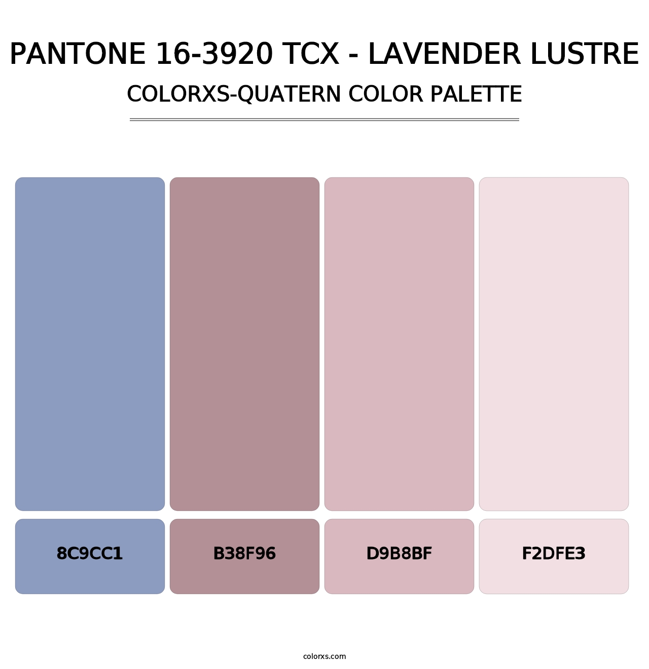 PANTONE 16-3920 TCX - Lavender Lustre - Colorxs Quatern Palette