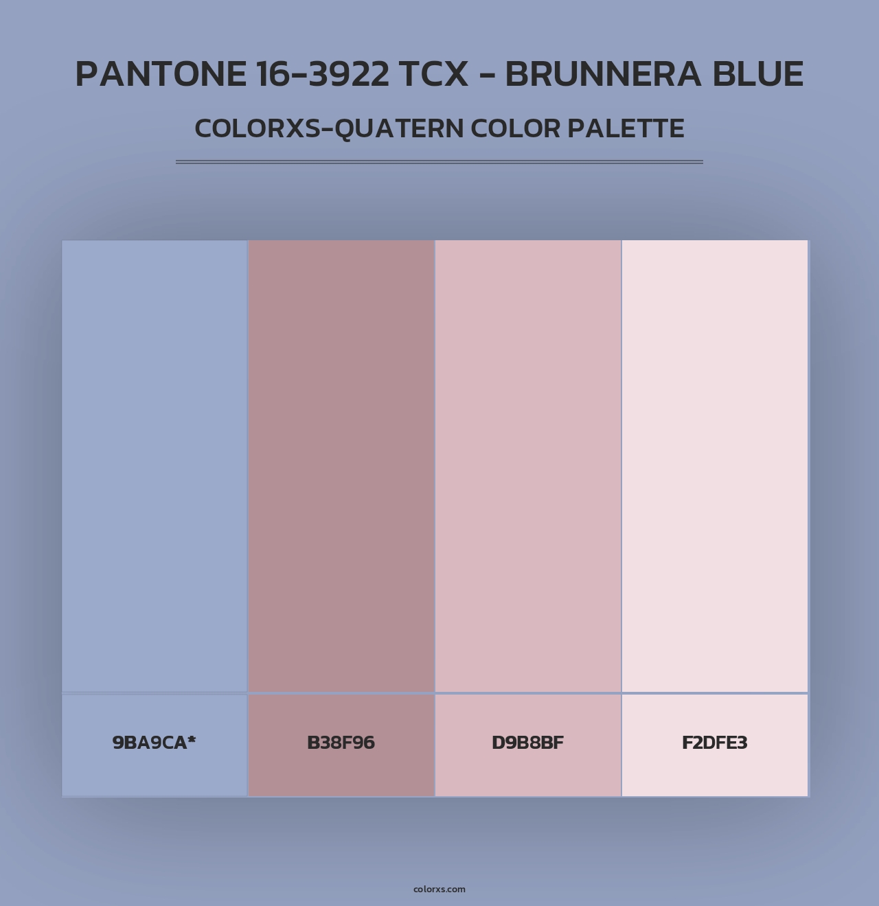 PANTONE 16-3922 TCX - Brunnera Blue - Colorxs Quad Palette