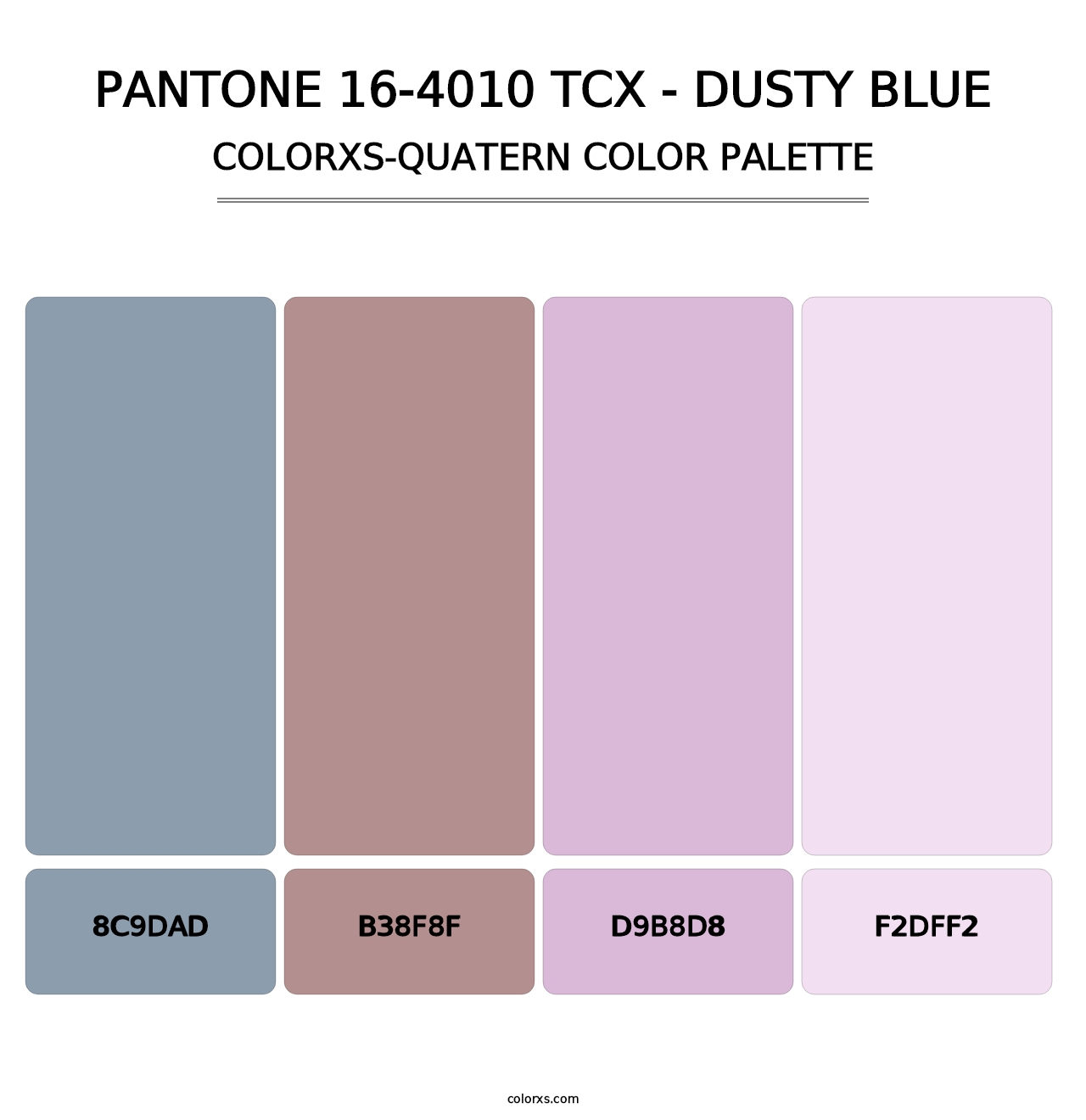 PANTONE 16-4010 TCX - Dusty Blue - Colorxs Quatern Palette