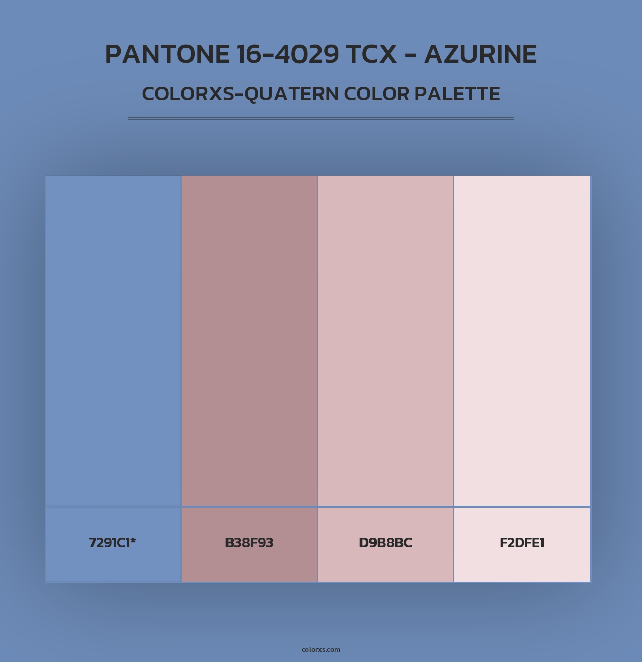 PANTONE 16-4029 TCX - Azurine - Colorxs Quad Palette