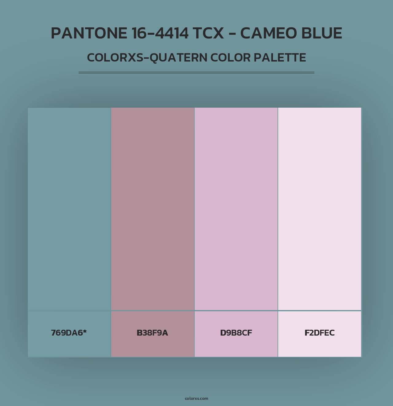 PANTONE 16-4414 TCX - Cameo Blue - Colorxs Quad Palette