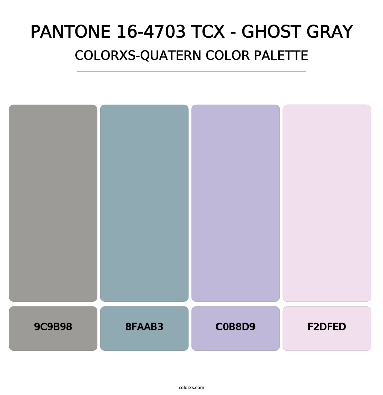 PANTONE 16-4703 TCX - Ghost Gray - Colorxs Quatern Palette