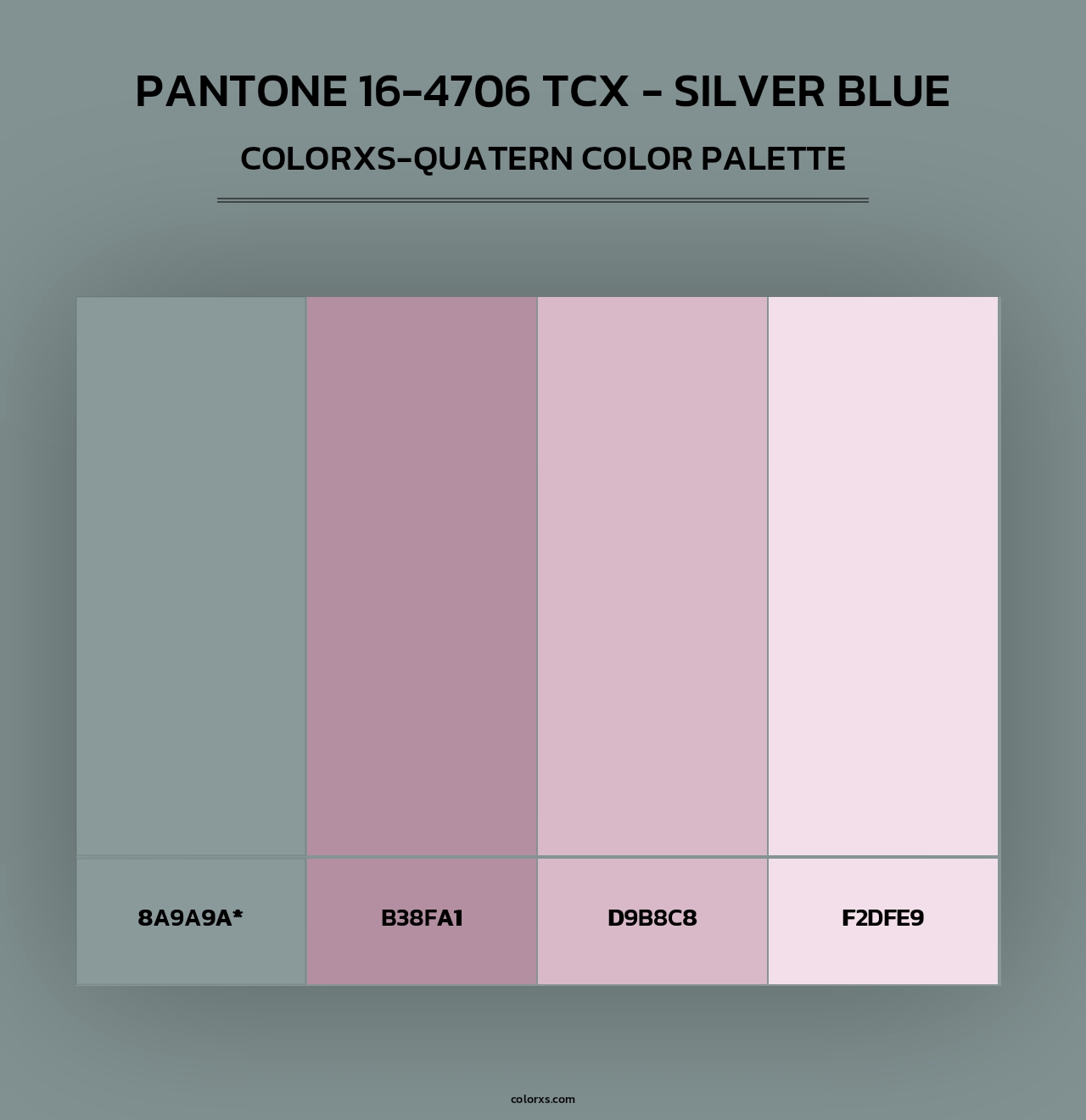 PANTONE 16-4706 TCX - Silver Blue - Colorxs Quad Palette