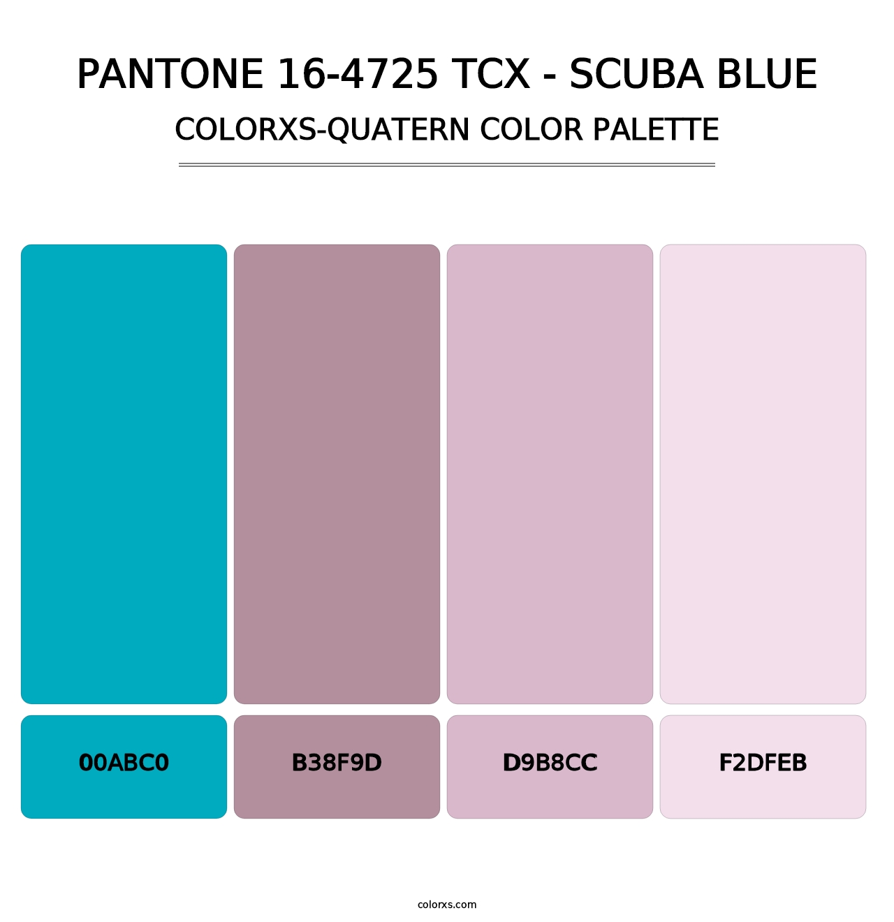 PANTONE 16-4725 TCX - Scuba Blue - Colorxs Quatern Palette