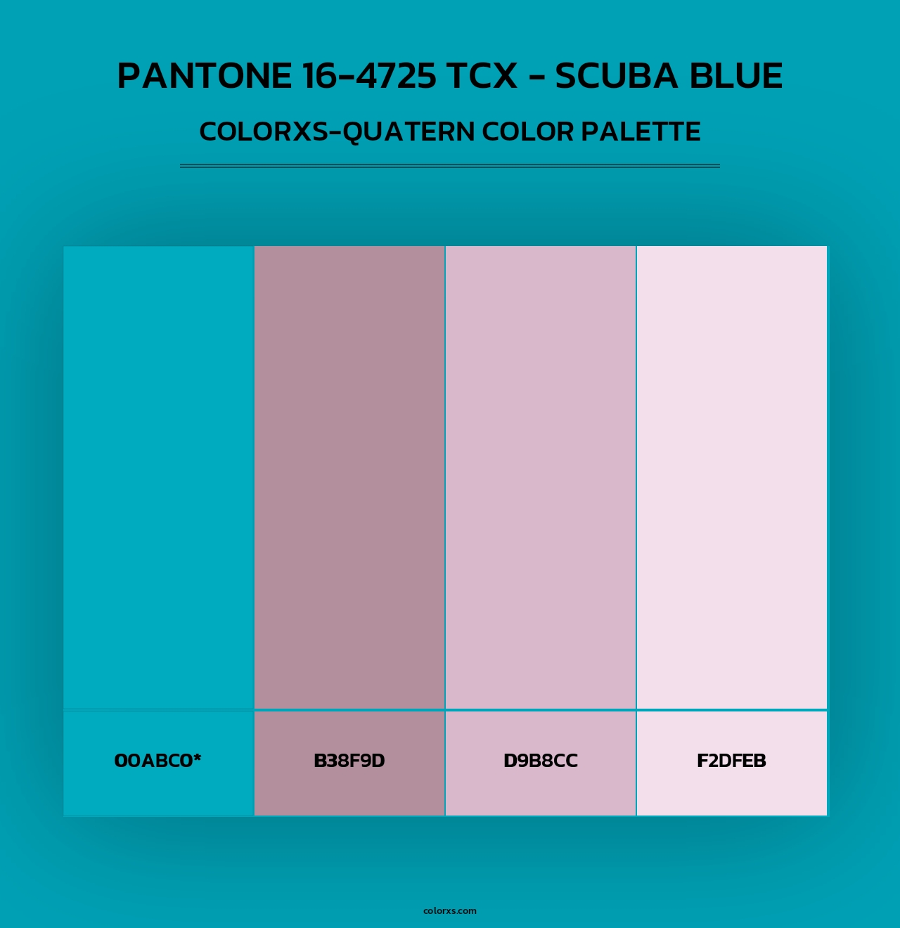 PANTONE 16-4725 TCX - Scuba Blue - Colorxs Quad Palette