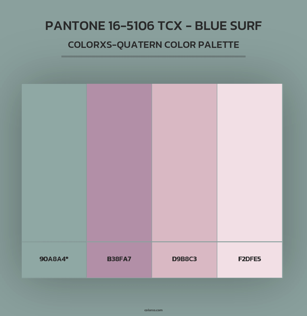 PANTONE 16-5106 TCX - Blue Surf - Colorxs Quad Palette