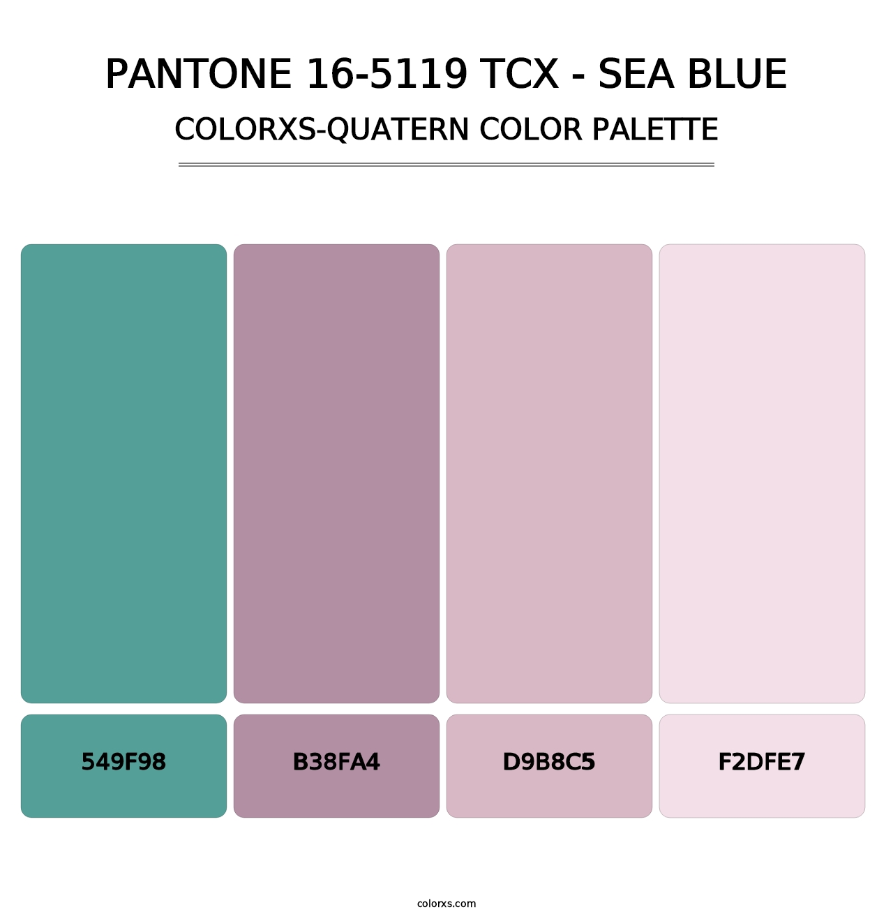PANTONE 16-5119 TCX - Sea Blue - Colorxs Quatern Palette