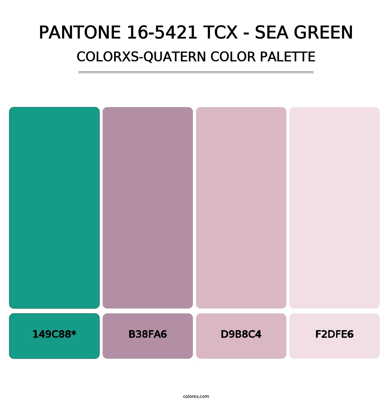 PANTONE 16-5421 TCX - Sea Green - Colorxs Quatern Palette